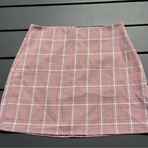 Kendall & Kylie Zip Up Pink Plaid Mini Skirt Small